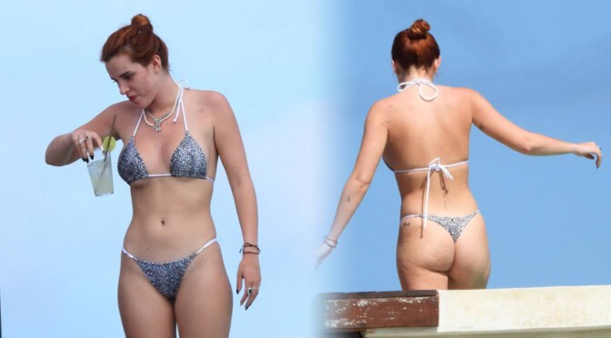 Bella Thorne – Sexy Boobs and Ass in a Tiny Thong Bikini in Tulum