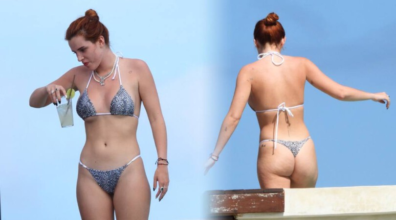 Bella Thorne – Sexy Boobs and Ass in a Tiny Thong Bikini in Tulum