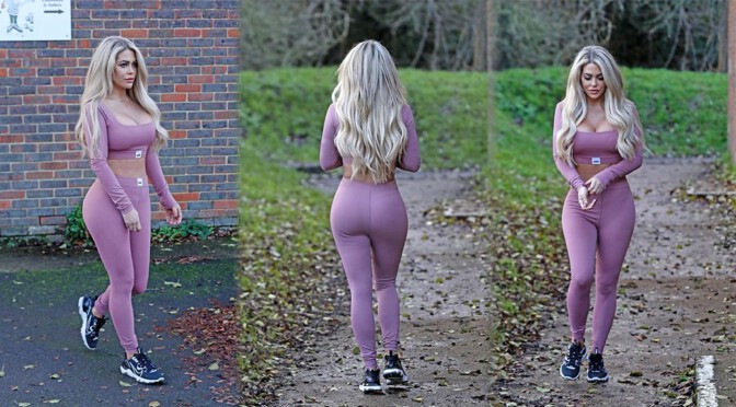 Bianca Gascoigne – Beautiful Big Boobs in Sports Bra Out in London