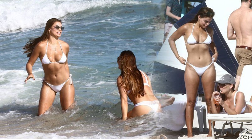 Brooks Nader – Sexy Boobs and Ass in a White Bikini at a Beach in Miami