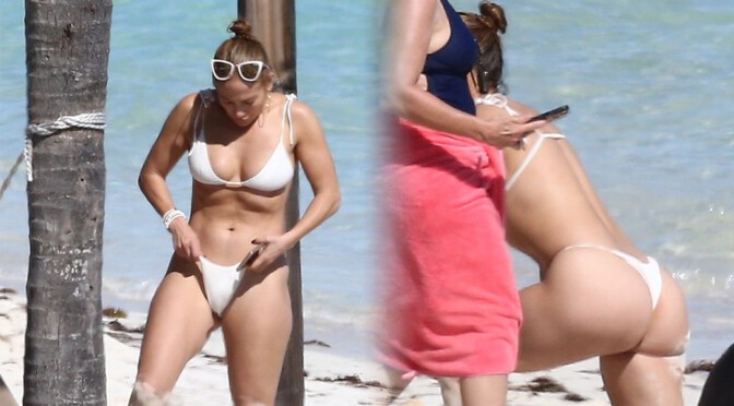 Jennifer Lopez – Phenomenal Body in Thong Bikini in Turks and Caicos