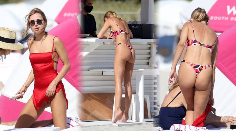 Kimberley Garner – Perfect Ass in a Thong Bikini in Miami