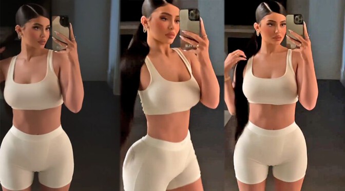 Kylie Jenner – Beautiful Curvy Body and Sexy Cameltoe in a Hot Underwear Video