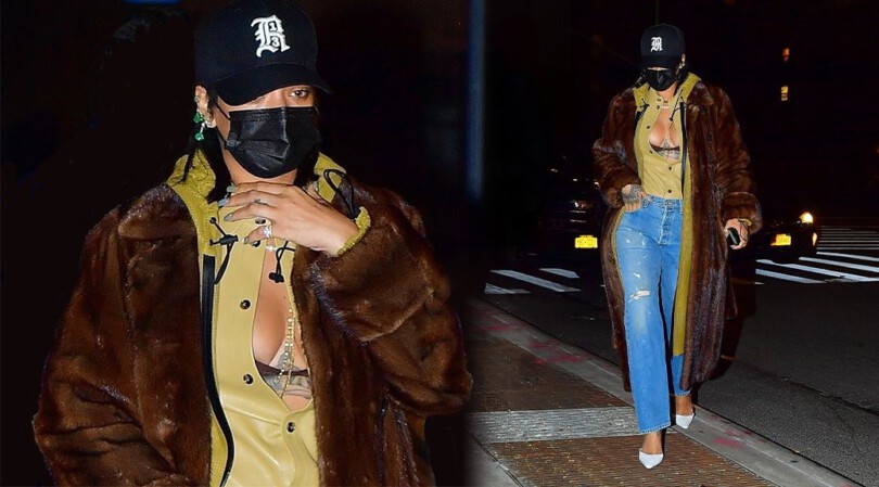 Rihanna – Beautiful Boobs in Ample Cleavage Out in New York