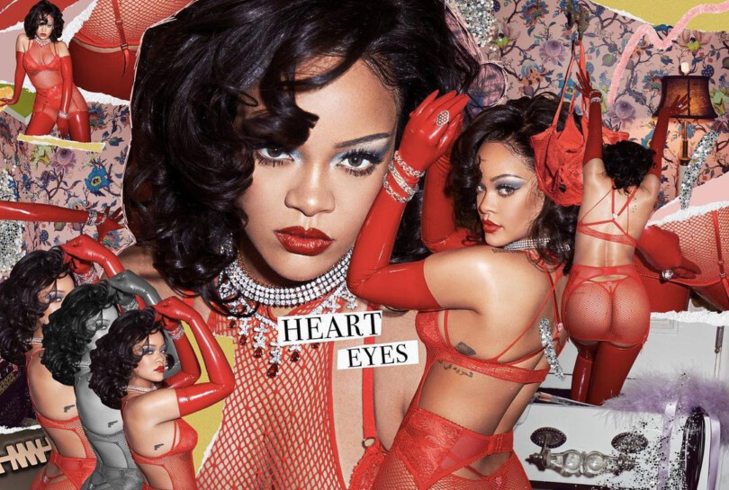 Rihanna See Through Red Lingerie