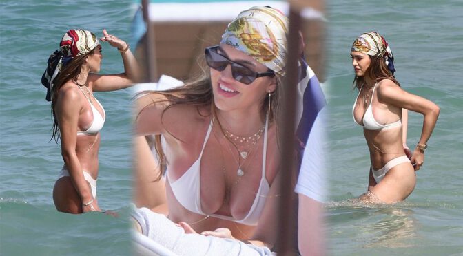 Amelia Gray Hamlin – Gorgeous Boobs and Sexy Camel-TOe in a Bikini on the Beach in Miami