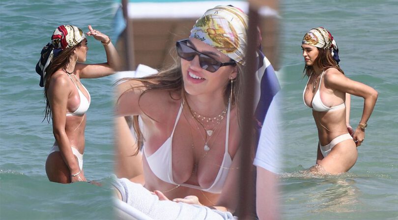 Amelia Gray Hamlin – Gorgeous Boobs and Sexy Camel-TOe in a Bikini on the Beach in Miami