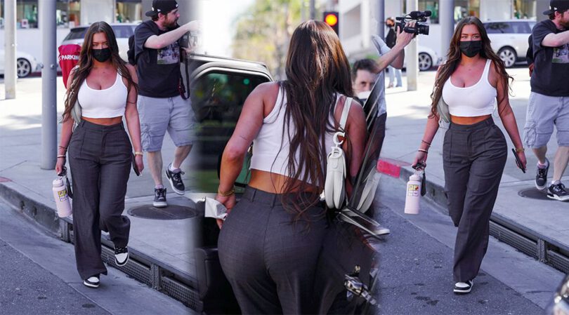 Anastasia Karanikolaou – Sexy Big Boobs in White Top Out in Beverly Hills