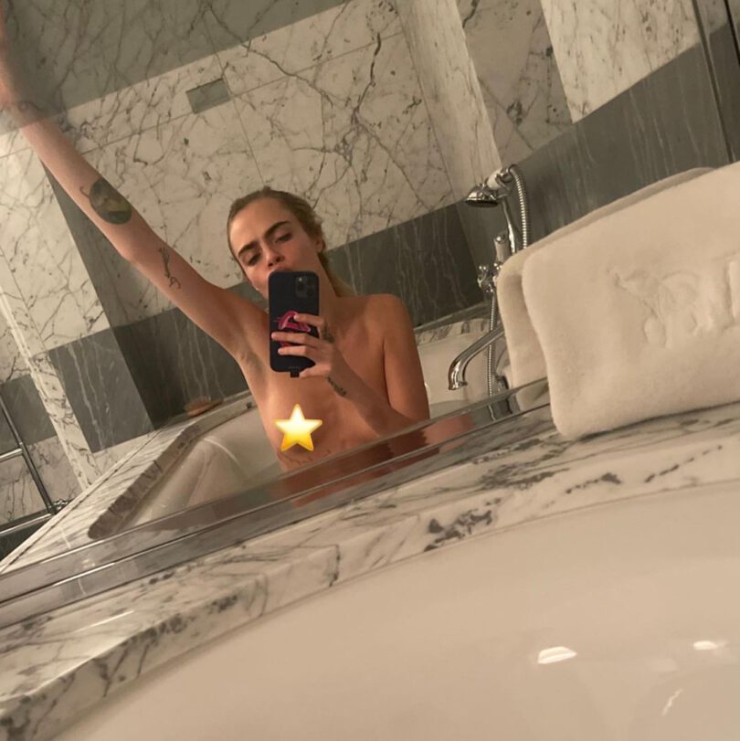 Cara Delevingne Topless Censored