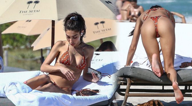 Chantel Jeffries – Sexy Body in a Thong Bikini on the Beach in Miami