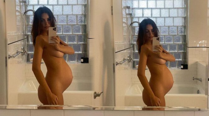 Emily Ratajkowski – Beautiful Body in a Nude Pregnant Photoshoot