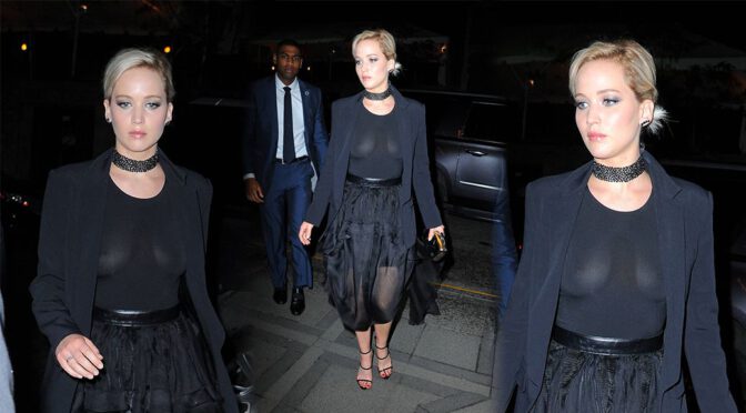 Jennifer Lawrence – Beautiful Braless Boobs and Nipples Out in New York