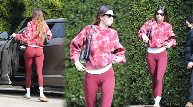 Kendall Jenner – Attractive Big Cameltoe at a Gym in Los Angeles