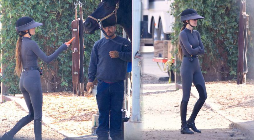 Kendall Jenner – Sexy Ass in a Tight jumpsuit in Malibu