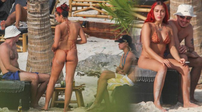 Lourdes Leon – Sexy Ass in a Tiny  String Bikini at a Beach in Tulum