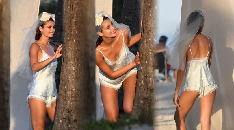 Taylor Hill – Sexy on Victoria’s Secret Lingerie photoshoot on a beach in Miami