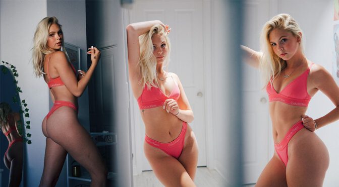 Jordyn Jones – Gorgeous Body in Pink Calvin Klein Underwear