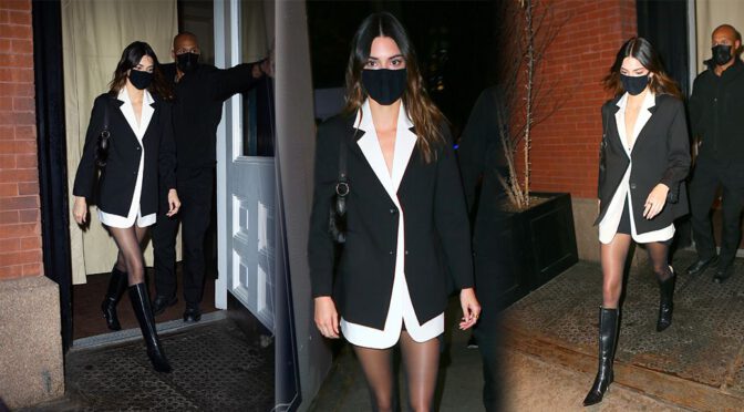 Kendall Jenner – Beautiful in Boots and Stockings Out in New York