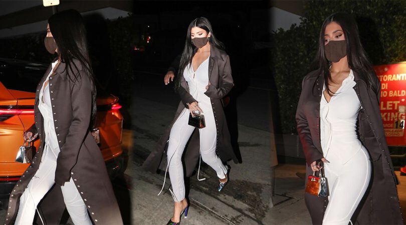 Kylie Jenner – Sexy Body in Tight White Pants at Giorgio Baldi in Santa Monica