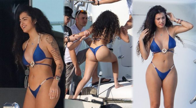 Malu Trevejo – Gorgeous Big Ass in a Thong Bikini in Miami