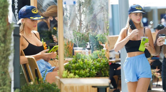 Paige Lorentzen – Beautiful in Black Top Out in Beverly Hills