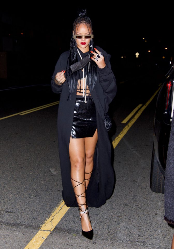 Rihanna In Tiny Mini Skirt