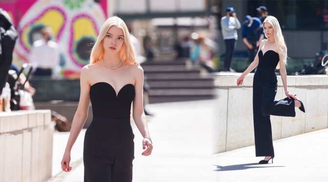Anya Taylor-Joy – Gorgeous in Black Dress On the”Tiffany” Photoshoot in New York