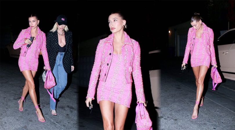 Hailey Bieber – Gorgeous Long Legs in Short Dress Out in West Hollywood