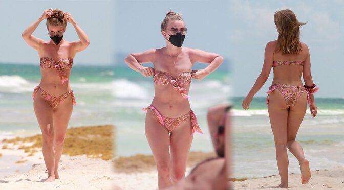Julianne Hough – Beautiful Body in a Small Bikini on the Beach in Tulum