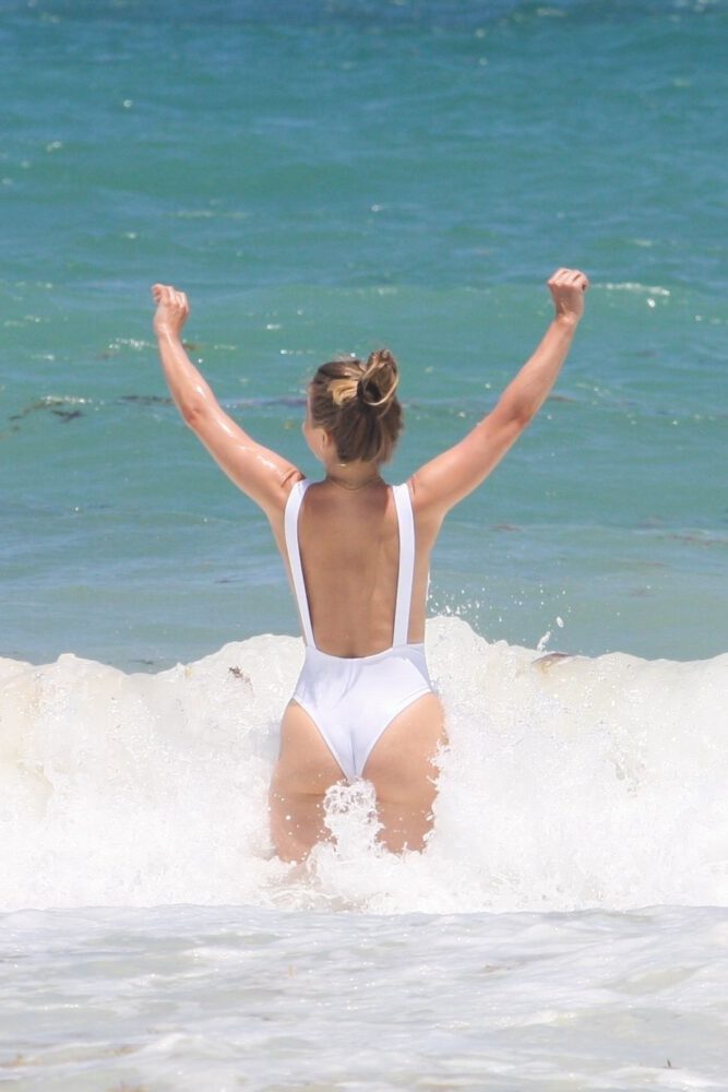 Julianne Hough In White Swimsuit
