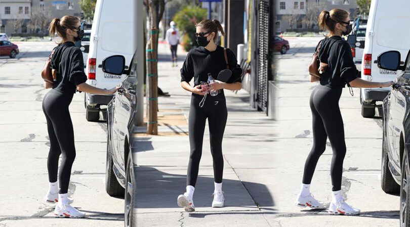 Kaia Gerber – Fantastic Ass in Black Leggings Out in West Hollywood