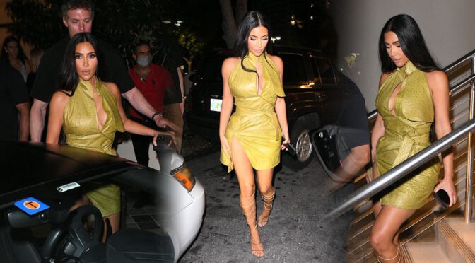Kim Kardashian – Sexy Boobs and Legs Out in Miami Beach