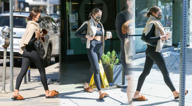 Olivia Culpo – Sexy Ass in Black Leggings Out in Los Angeles