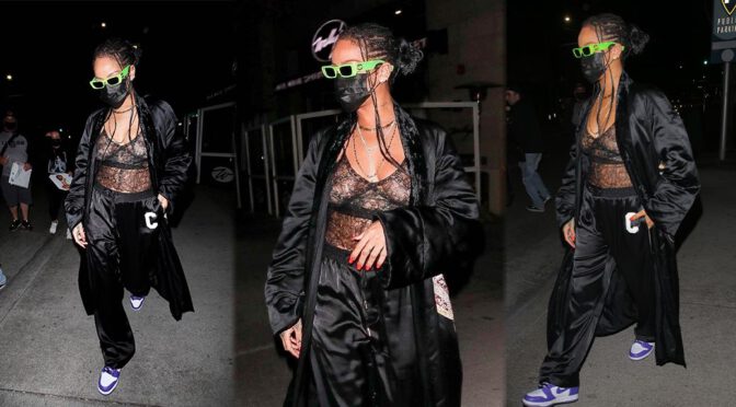 Rihanna – Sexy Boobs and Pierced Nipples in a See Through Bra at Wally’s in Beverly Hills