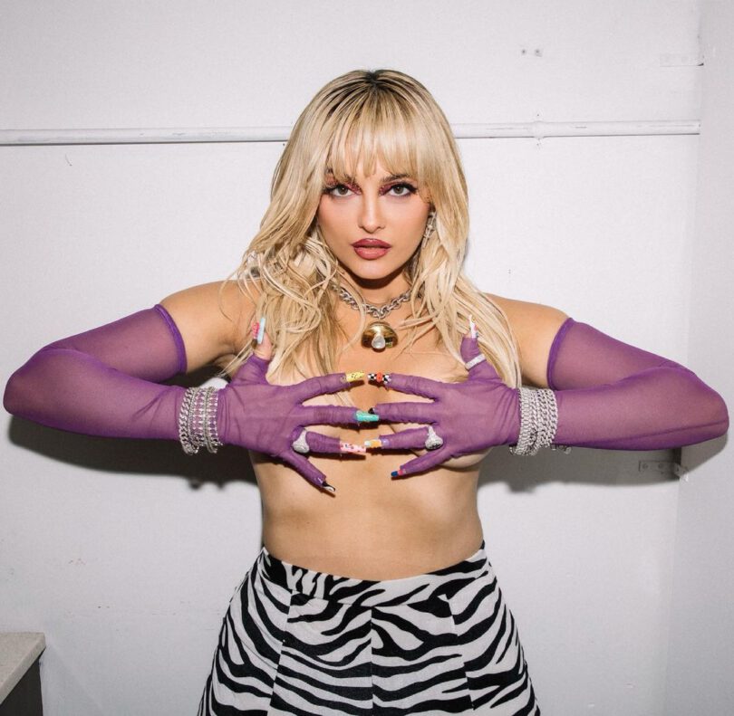 Bebe Rexha Topless Hand Bra