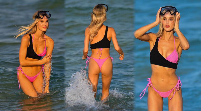 Joy Corrigan – Beautiful Boobs and Ass in Bikini at a Photoshoot in Miami Beach