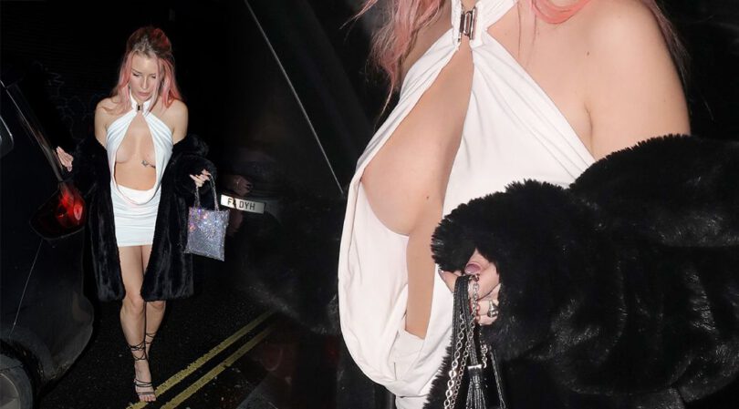 Lottie Moss – Spectacular Braless Cleavage at Louie Restaurant in London