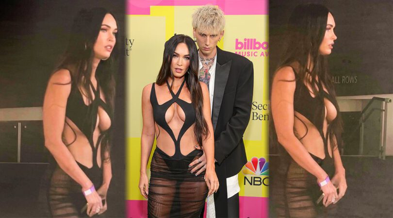 Megan Fox – Beautiful Braless Boobs in a Stunning Black Dress at the 2021 Billboard Music Awards in Los Angeles