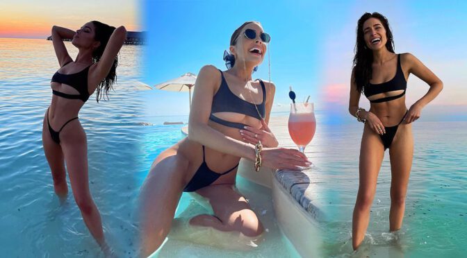 Olivia Culpo – Gorgeous Body in a Tiny Black Bikini