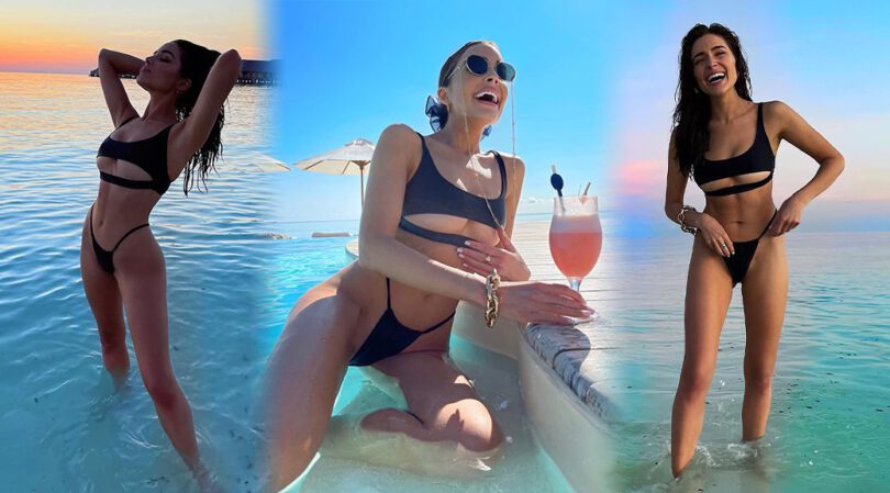 Olivia Culpo – Gorgeous Body in a Tiny Black Bikini