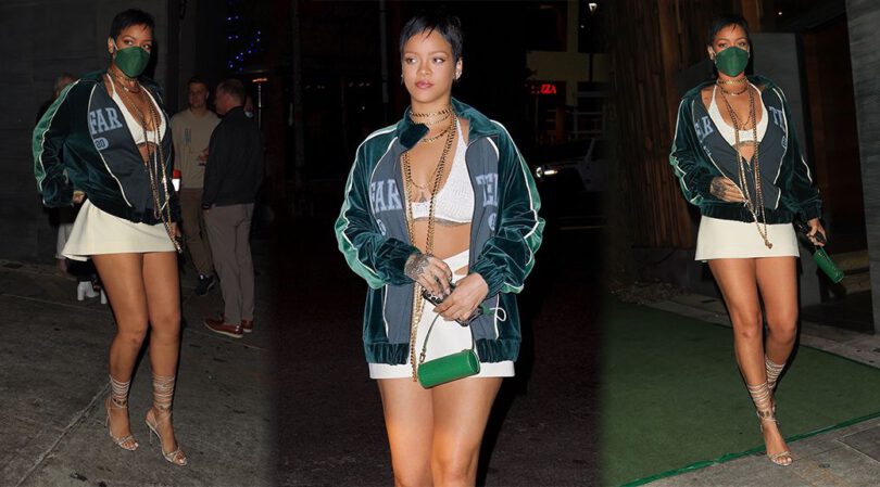 Rihanna – Gorgeous Legs in a mini Skirt at Nobu in West Hollywood