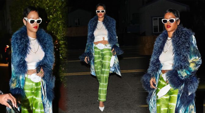 Rihanna – Beautiful Braless Boobs and Nipples at Giorgio Baldi in Santa Monica