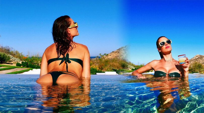 Alessandra Ambrosio – Gorgeous Body in a Tiny Black Bikini