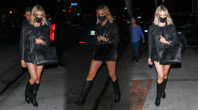 Ashley Benson – Sexy Legs in Short Dress Out in Los Angeles