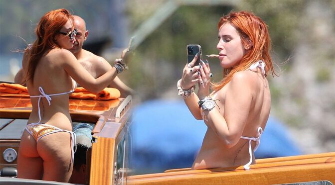 Bella Thorne – Gorgeous Ass and Boobs in a Bikini on Lake Como in Italy
