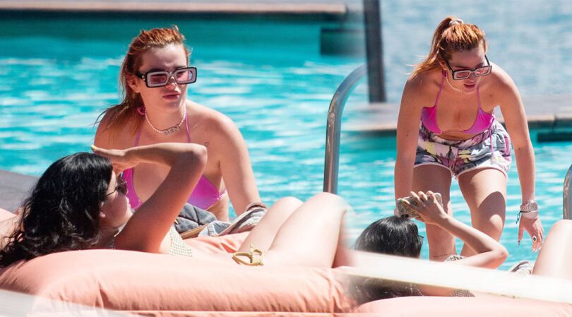 Bella Thorne – Sexy Boobs in Bikini in Lake Como