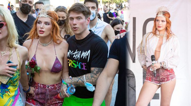 Bella Thorne – Sexy Legs and Boobs at Milano Pride 2021