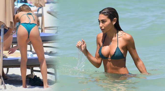Chantel Jeffries – Gorgeous Boobs in a Small Bikini at the Beach in Miami