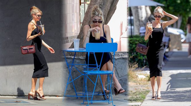 Charlotte McKinney – Beautiful in a Sexy Black Dress Out in Los Angeles
