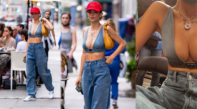 Emily Ratajkowski – Fantastic Braless Boobs Out in New York